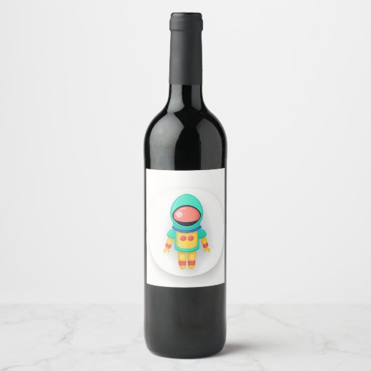 ÉTIQUETTE POUR BOUTEILLES DE VIN SPACEMAN ASTRONAUT SPACE SCI-FI (Devant)