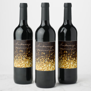 Étiquette Pour Bouteilles De Vin Sparkle d'or personnalisé