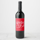 Étiquette Pour Bouteilles De Vin Sparkly Bubbly Script Merry Holiday (Devant)