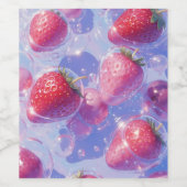 Étiquette Pour Bouteilles De Vin Splash de raisins de fraise (Étiquettes simples)