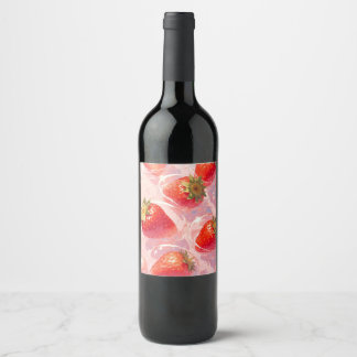 Étiquette Pour Bouteilles De Vin Splash fraise