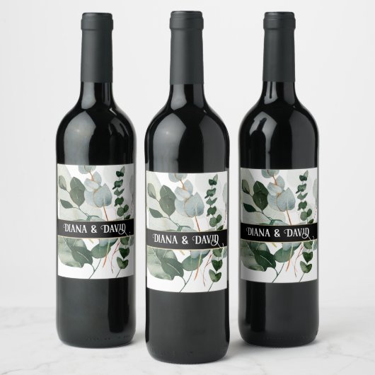 Étiquette Pour Bouteilles De Vin SPRING BEAUTY BOTANIQUE VERDURE Mariage Couples (Bouteilles)