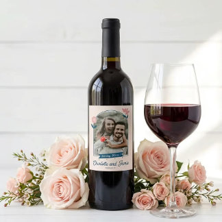 Étiquette Pour Bouteilles De Vin Spring Pastel Petals Save the Date