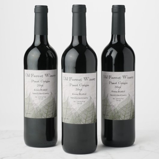 Étiquette Pour Bouteilles De Vin Squelette feuille (Bouteilles)