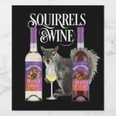 Étiquette Pour Bouteilles De Vin Squirrels & Wine - Funny Squirrel Lover and Wine D (Étiquettes simples)