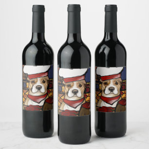 ÉTIQUETTE POUR BOUTEILLES DE VIN STAFFORDSHIRE TERRIER AMÉRICAIN