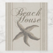 Étiquette Pour Bouteilles De Vin Starfish Beach House Plage Côté Côte (Étiquettes simples)