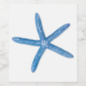 Étiquette Pour Bouteilles De Vin Starfish bleu (Étiquettes simples)