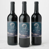 Étiquette Pour Bouteilles De Vin Starry Night Moonlight Wedding Wine Bottle Label (Bouteilles)