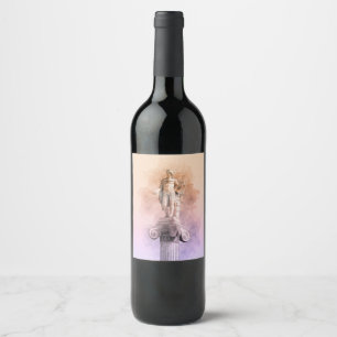 Étiquette Pour Bouteilles De Vin Statue grecque antique Étiquette de vin - Art clas