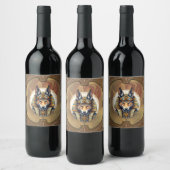 Étiquette Pour Bouteilles De Vin Steampunk Anubis Fox Portrait (Bouteilles)