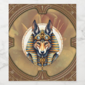 Étiquette Pour Bouteilles De Vin Steampunk Anubis Fox Portrait (Étiquettes simples)