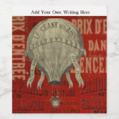 Étiquette Pour Bouteilles De Vin Steampunk Hot Air Ballon Ride Polices graphiques e (Étiquettes simples)