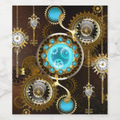 Étiquette Pour Bouteilles De Vin Steampunk Rusty Background (Étiquettes simples)