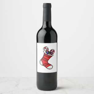 Étiquette Pour Bouteilles De Vin Stockage de Noël