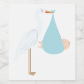 Étiquette Pour Bouteilles De Vin Stork Baby (Étiquettes simples)