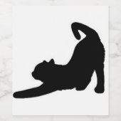 Étiquette Pour Bouteilles De Vin Stretch de chat (Étiquettes simples)