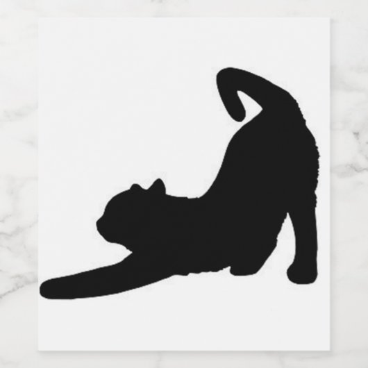 Étiquette Pour Bouteilles De Vin Stretch de chat (Étiquettes simples)