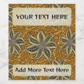 Étiquette Pour Bouteilles De Vin Style Batik Floral Abstrait africain (Étiquettes simples)