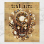 Étiquette Pour Bouteilles De Vin Style gothique crâne vapeur (Étiquettes simples)