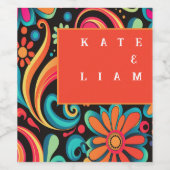 Étiquette Pour Bouteilles De Vin Style super des années 70 (Étiquettes simples)