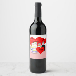 Étiquette Pour Bouteilles De Vin Sucre et épices - Carte Valentine Art