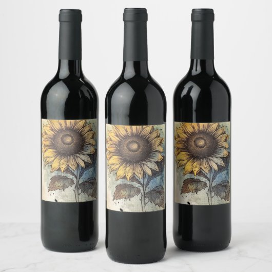 Étiquette Pour Bouteilles De Vin Sunflower (Bouteilles)