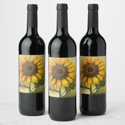Étiquette Pour Bouteilles De Vin Sunflower (Bouteilles)