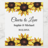 Étiquette Pour Bouteilles De Vin Sunflower Jaune Blanc Mariage Cheers Élégant (Étiquettes simples)