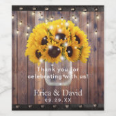 Étiquette Pour Bouteilles De Vin Sunflower Mason Jar String éclats Mariage rustique (Étiquettes simples)