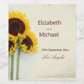Étiquette Pour Bouteilles De Vin Sunflower Rustic Mariage personnel (Étiquettes simples)