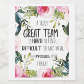 Étiquette Pour Bouteilles De Vin Super équipe merci cadeau devis de l'équipe Extrao (Étiquettes simples)