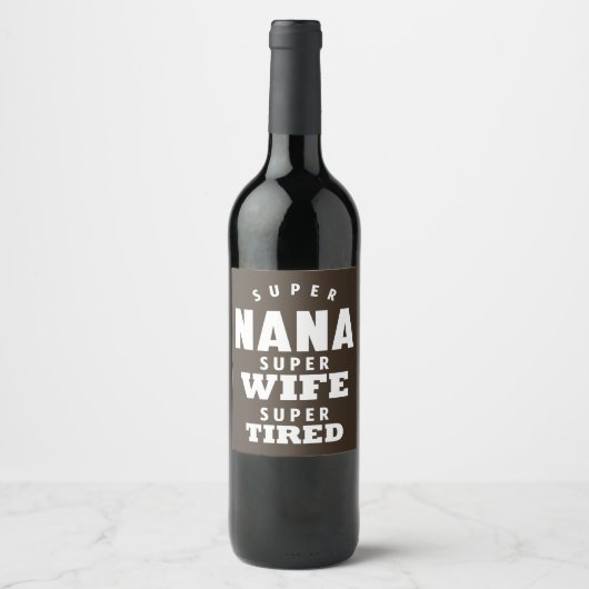 Étiquette Pour Bouteilles De Vin Super Nana (Devant)