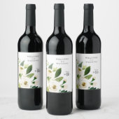 Étiquette Pour Bouteilles De Vin Superbe Mariage Floral Blanc (Bouteilles)