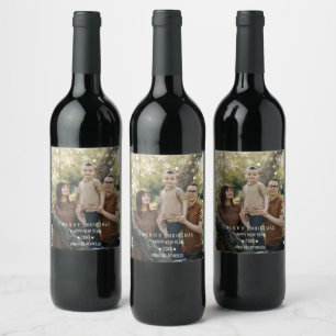 Étiquette Pour Bouteilles De Vin Superposition de vacances de cadre arqué de flocon