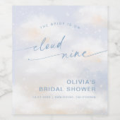 Étiquette Pour Bouteilles De Vin Sur Cloud 9 Bleu Poussiéreux Police Mariage (Étiquettes simples)