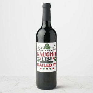 Étiquette Pour Bouteilles De Vin Sur La Liste Coquine Nail It Funny Christmas