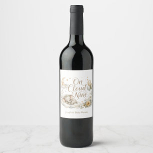 Étiquette Pour Bouteilles De Vin Sur un nuage, Éléphant neutre personnalisé