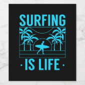 Étiquette Pour Bouteilles De Vin Surfer, c'est la vie (Étiquettes simples)