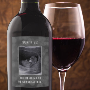 Étiquette Pour Bouteilles De Vin Surprise, tu vas devenir grand-parents Nouveau béb