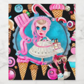 Étiquette Pour Bouteilles De Vin Surreal Candy Alice (Étiquettes simples)