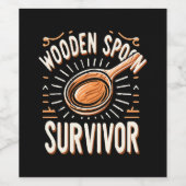 Étiquette Pour Bouteilles De Vin Survivant de cuillère en bois (Étiquettes simples)