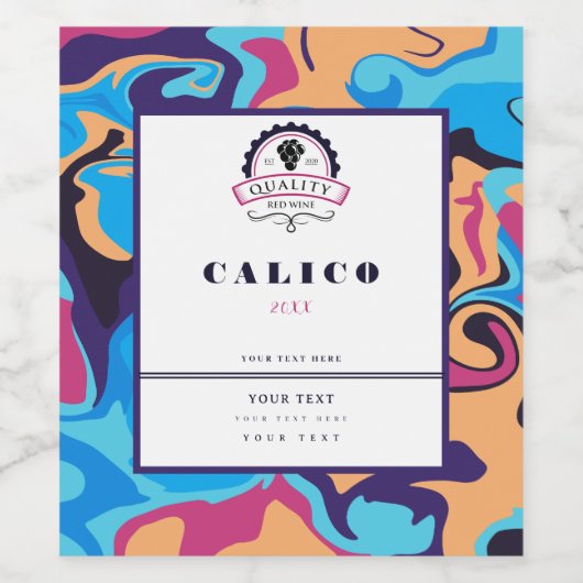 Étiquette Pour Bouteilles De Vin Swirl moderne (Étiquettes simples)