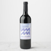 Étiquette Pour Bouteilles De Vin Symbole d'astrologie violette Cute Aquarius fête d (Devant)