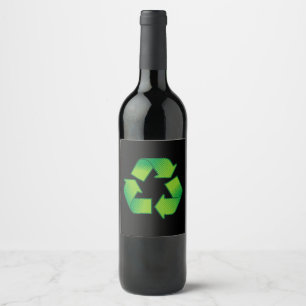 Étiquette Pour Bouteilles De Vin Symbole de recyclage