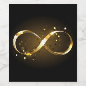 Étiquette Pour Bouteilles De Vin Symbole d'infini doré (Étiquettes simples)