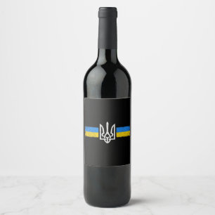 Étiquette Pour Bouteilles De Vin SYMBOLE DU Drapeau Ukraine