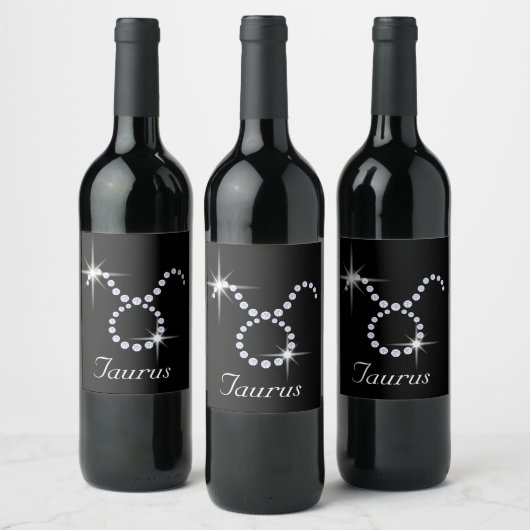 Étiquette Pour Bouteilles De Vin SYMBOLE DU Taurus Diamant Étincelant (Bouteilles)