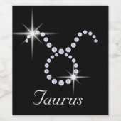 Étiquette Pour Bouteilles De Vin SYMBOLE DU Taurus Diamant Étincelant (Étiquettes simples)