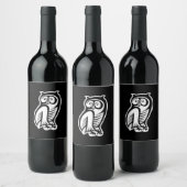 Étiquette Pour Bouteilles De Vin Symbole hibou blanc (Bouteilles)